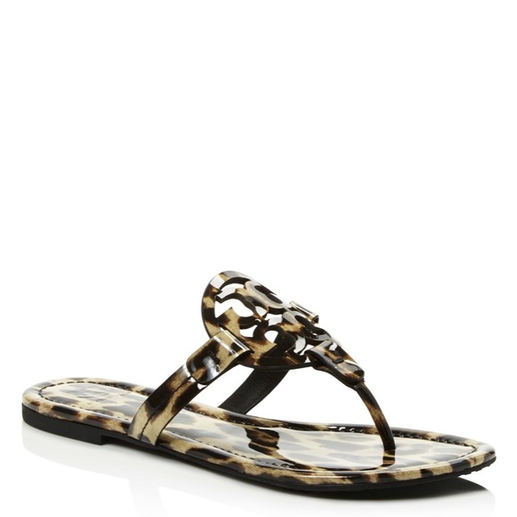 tory burch miller flip flop leopard